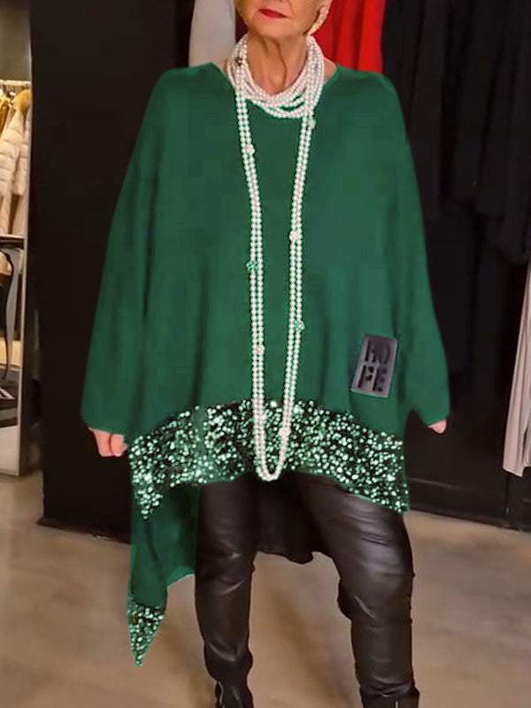 Dámský top s flitry a kulatým výstřihem