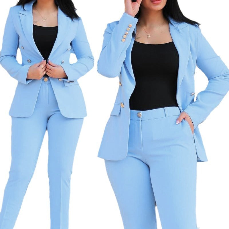 2024 Dvouřadý dvoudílný blejzr a kalhotový kostým