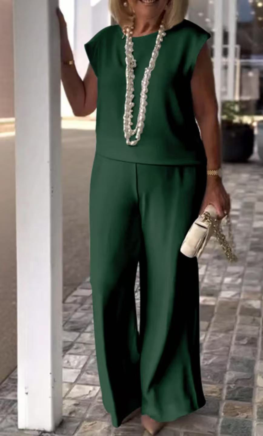 💖Dámský bavlněný plátěný top a kalhoty bez rukávů 2025