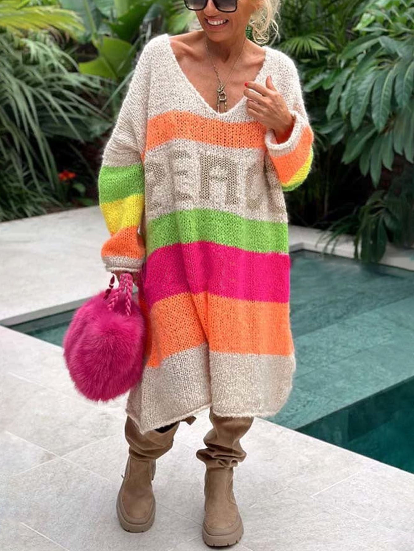 Pletený svetr Peace Rainbow