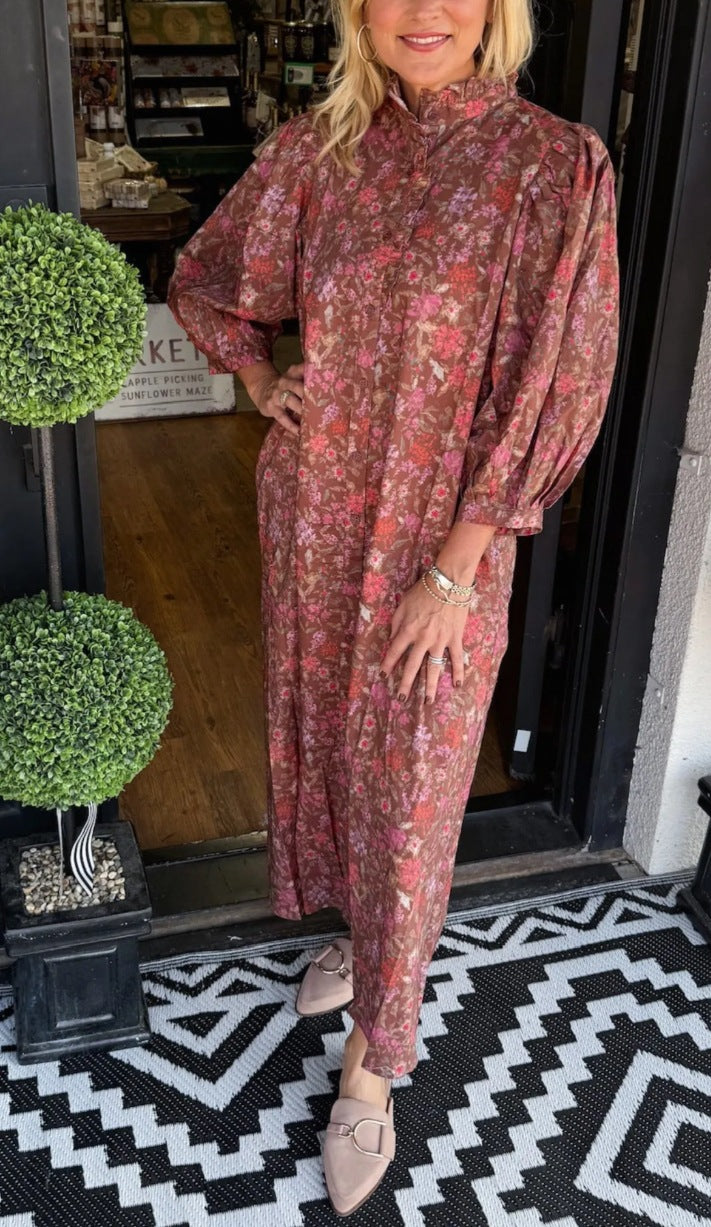 Víceřadá dlouhá sukně s elegantním dámským potiskem 2024