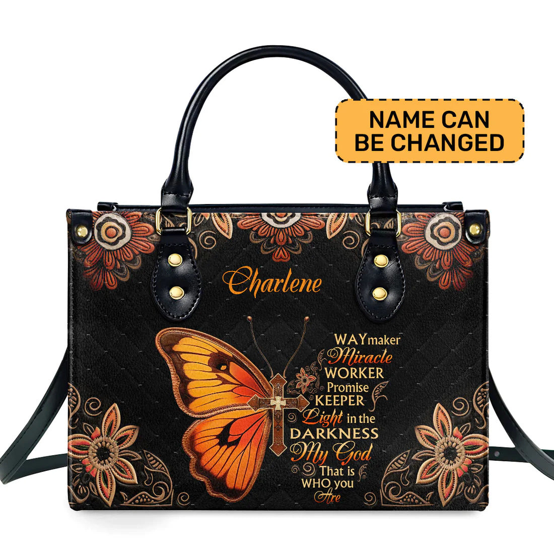 Buďte vděční a požehnání - Krásná personalizovaná kožená taška