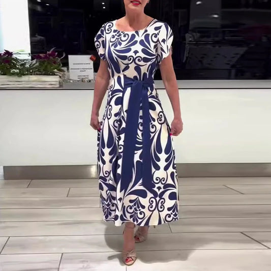 Letní prázdninový květinový potisk Bohémské šaty