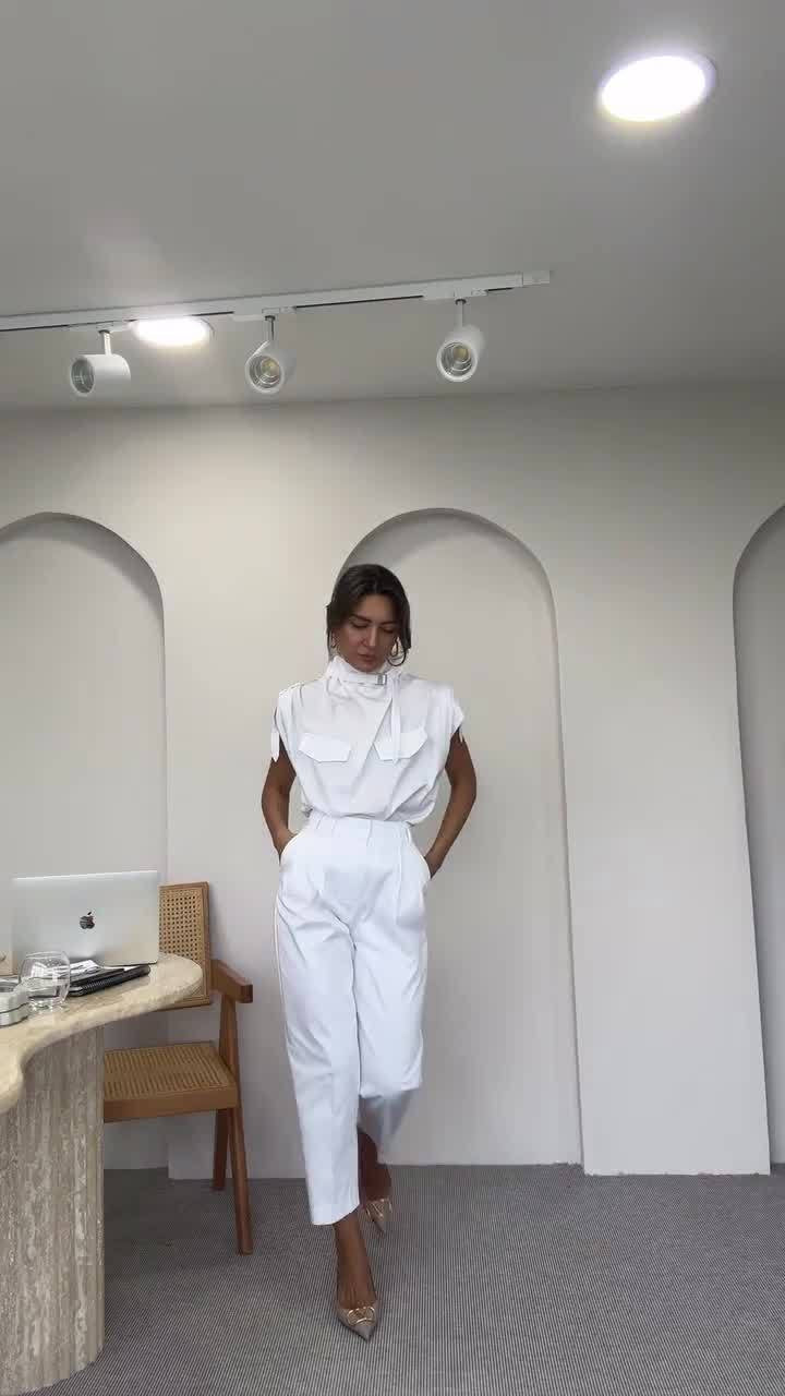 Dámská letní elegantní dvoudílná souprava bez rukávů