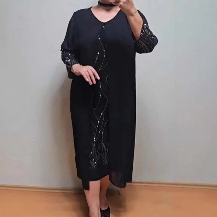 Krásné dvoudílné šaty ze syntetického šifonu