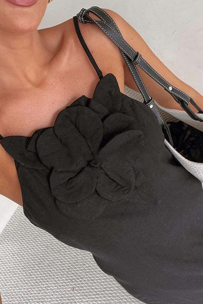 Vestido comprido de linho misto 2025