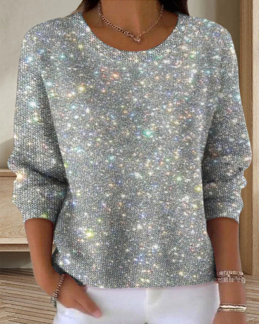 Ležérní mikina s kulatým výstřihem