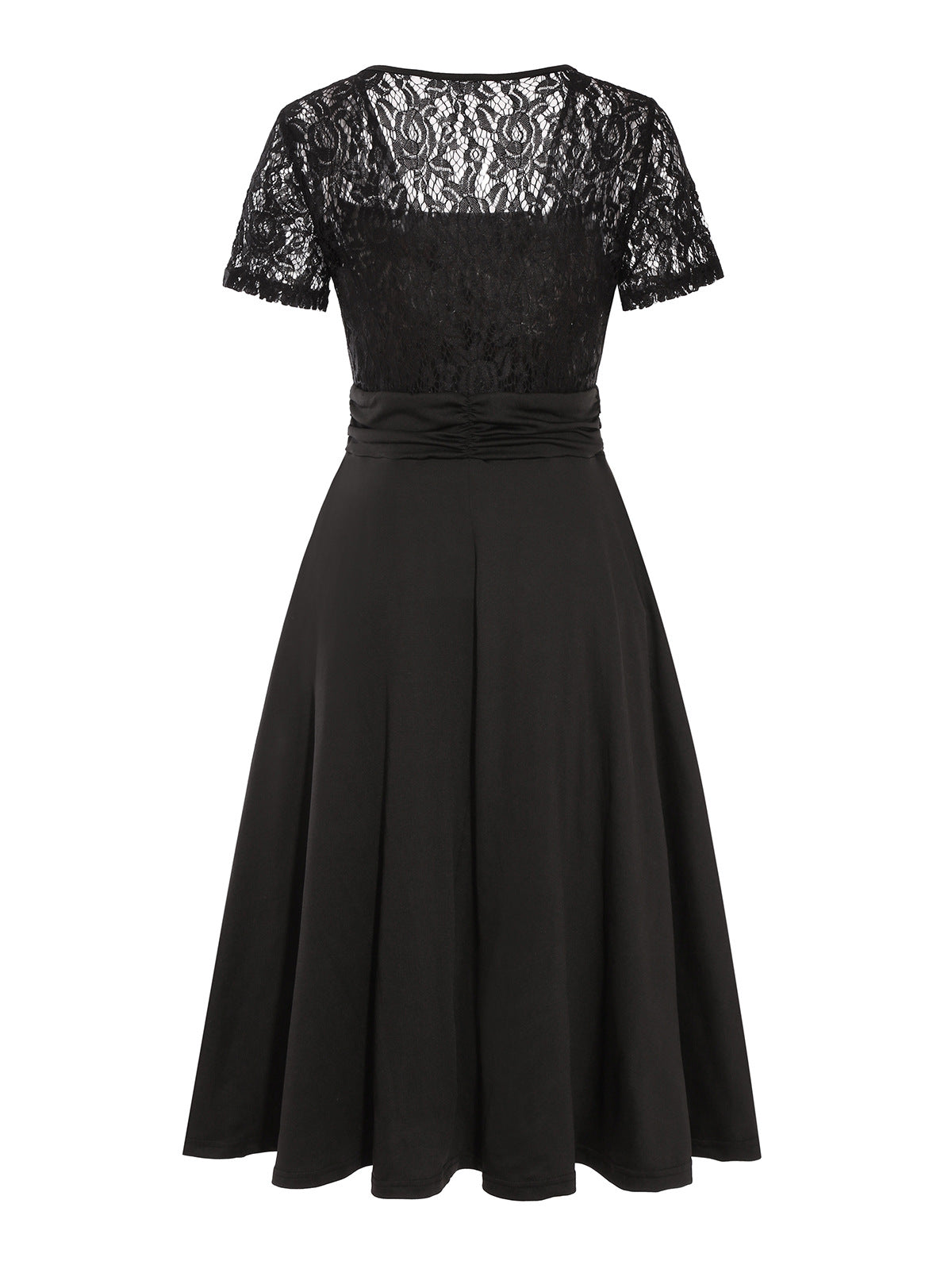 Elegantní dámské krajkové šaty s výstřihem do V