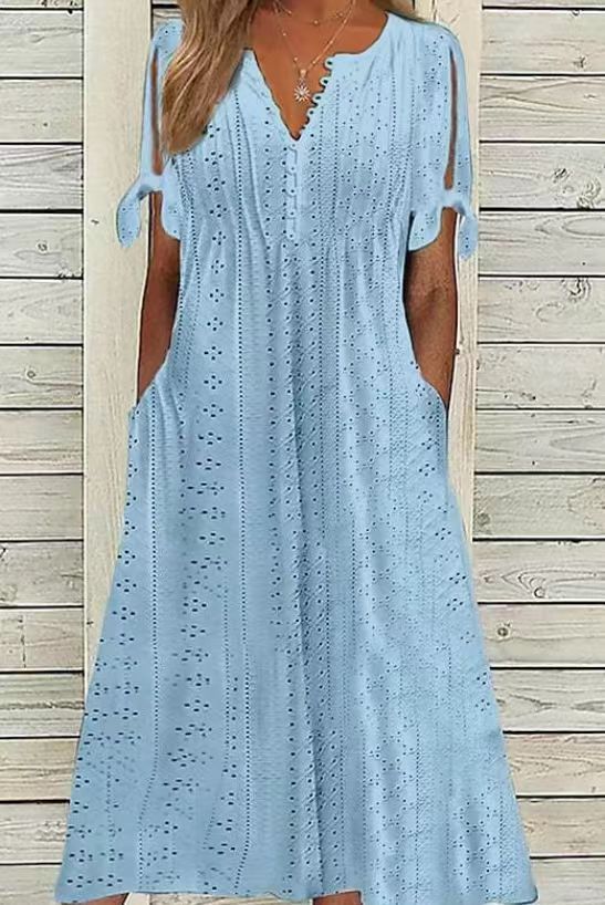 Elegantní šaty s výstřihem do V pro ženy