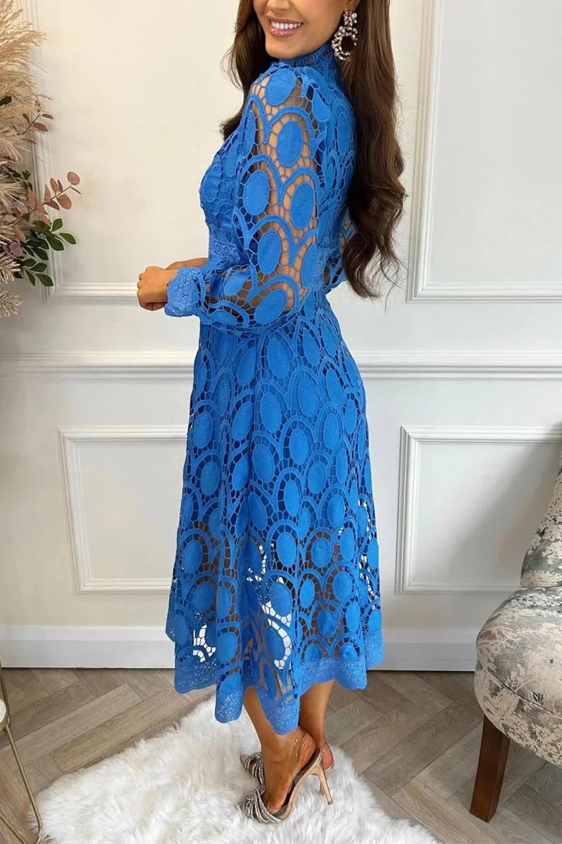 Dámské ležérní šaty s kulatým výstřihem a dlouhými rukávy