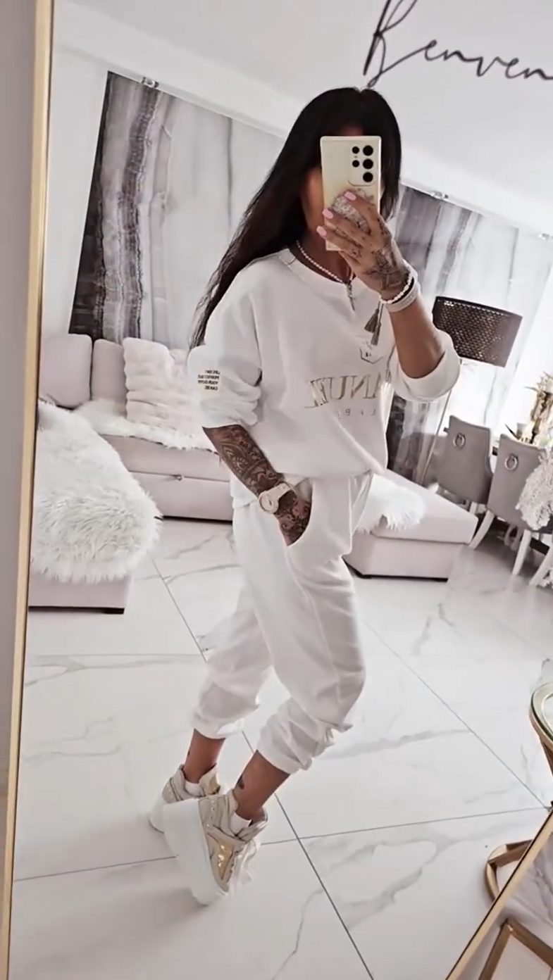 ⏳Časově omezená nabídka! ⏰Dámský ležérní set, potištěná halenka a kalhoty s širokými nohavicemi