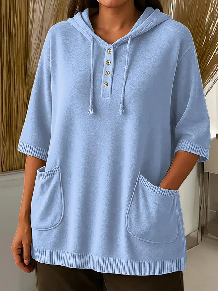 Dámská jednobarevná mikina bez rukávů střední délky