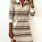 Pruhované šaty na zip ke kolenům