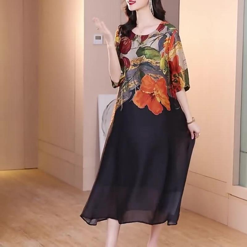 💃Novinka 2025💕Elegantní a vzdušné dámské šaty s květinami ve velkých velikostech