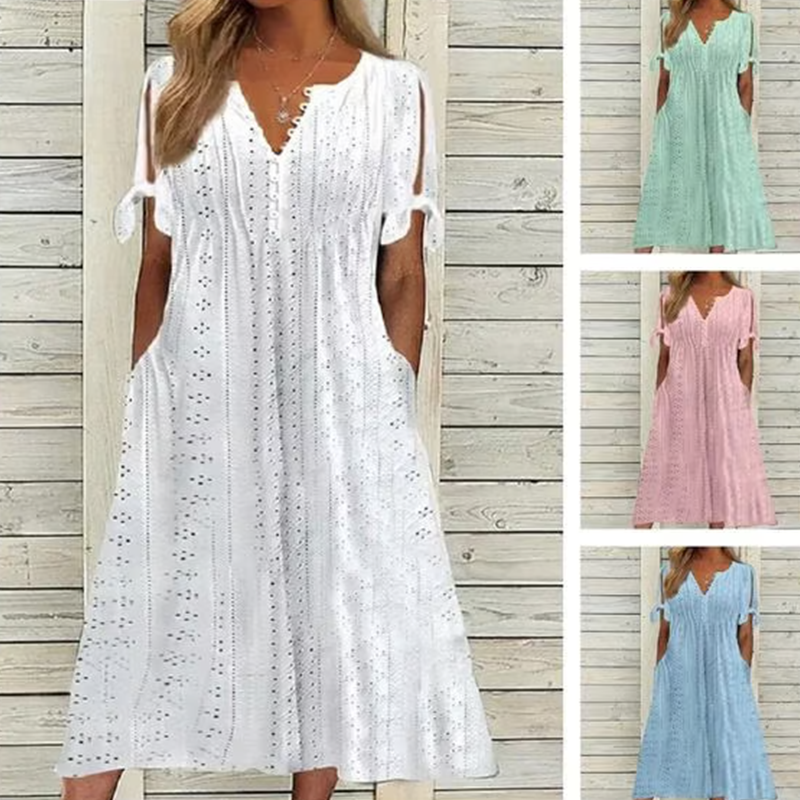 Elegantní šaty s výstřihem do V pro ženy