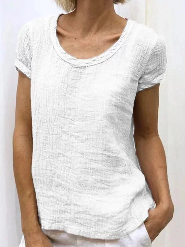 Vintage tričko s výstřihem pro volný čas