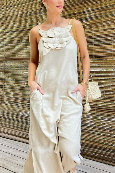 Vestido comprido de linho misto 2025