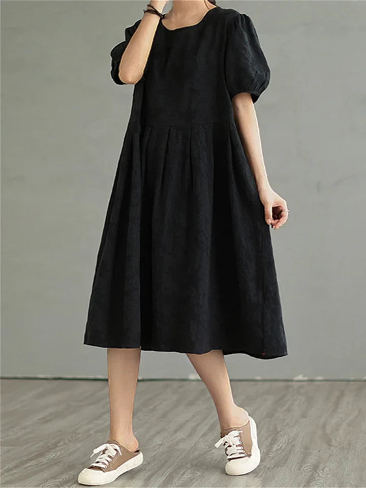 Vintage bavlněné a lněné midi šaty