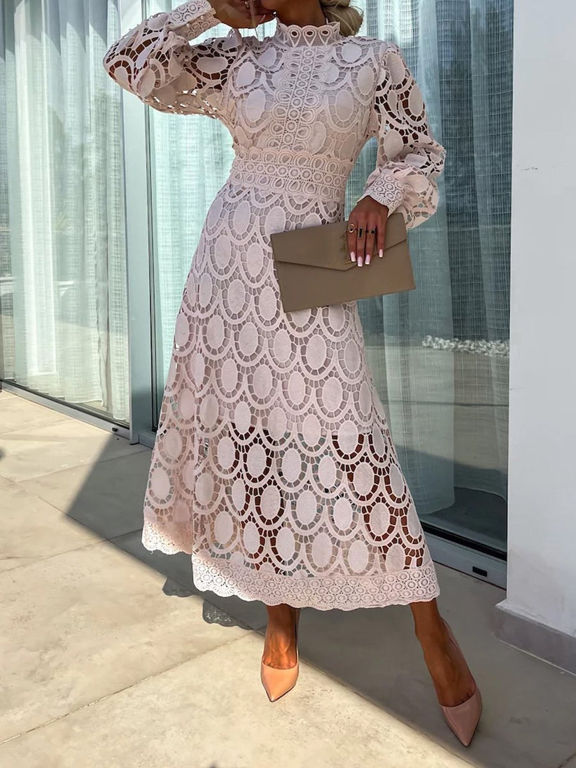 Vysoce kvalitní krajkové maxi šaty