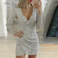 🎄Dámské bodycon šaty s třpytivými flitry a výstřihem do V