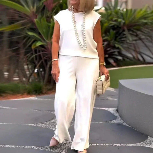 💖Dámský bavlněný plátěný top a kalhoty bez rukávů 2025