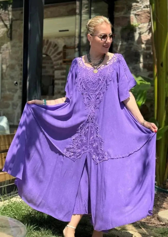 Česká jednobarevná dlouhá sukně z bavlny a lnu