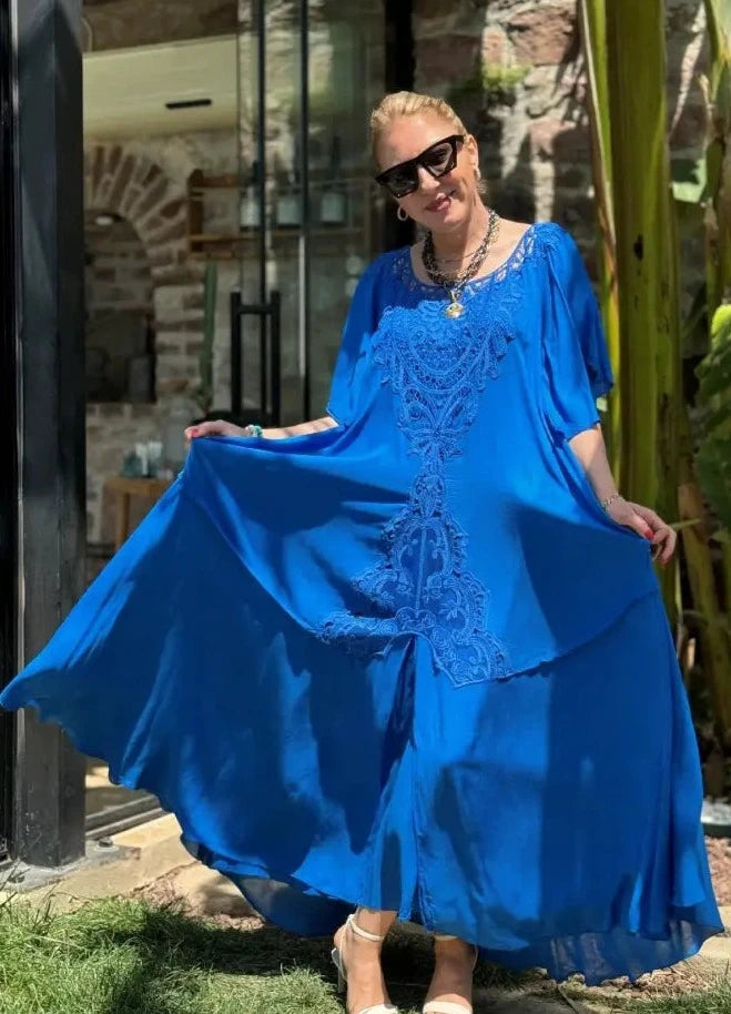 Česká jednobarevná dlouhá sukně z bavlny a lnu