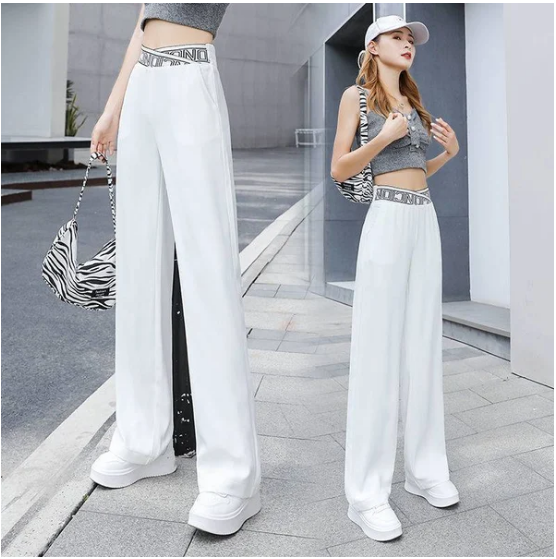 🔥Letní horký výprodej 50% SLEVA-Ice Silk Široké nohavice s vysokým pasem