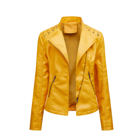 podzim zima bunda z PU umělé kůže dámská bunda s dlouhým rukávem