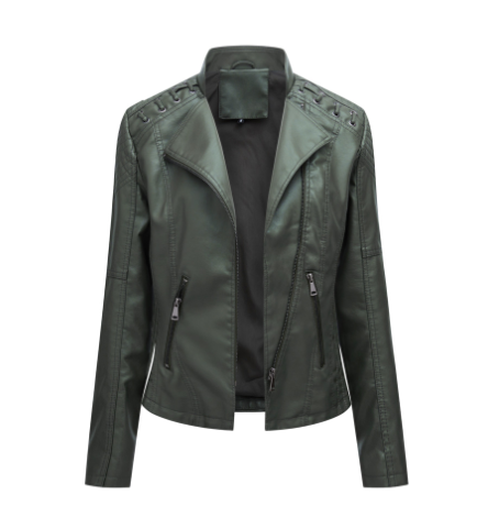 podzim zima bunda z PU umělé kůže dámská bunda s dlouhým rukávem