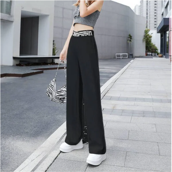 🔥Letní horký výprodej 50% SLEVA-Ice Silk Široké nohavice s vysokým pasem