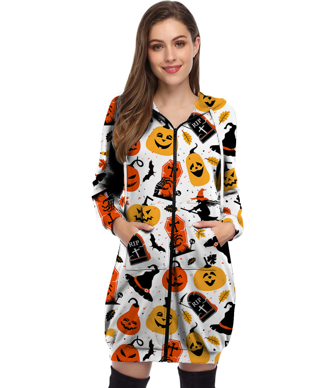 Kabát s halloweenským potiskem 2022