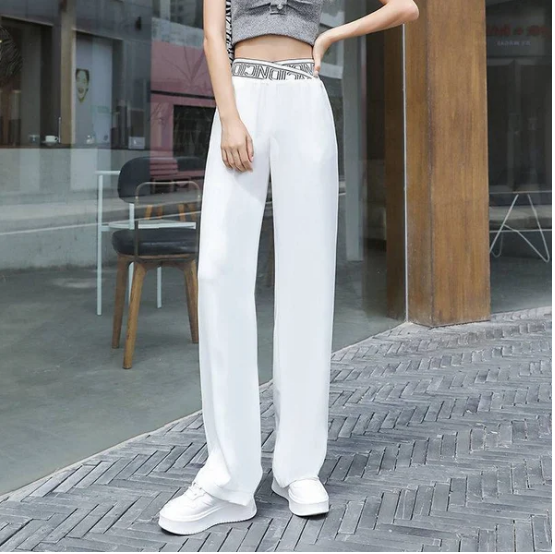 🔥Letní horký výprodej 50% SLEVA-Ice Silk Široké nohavice s vysokým pasem