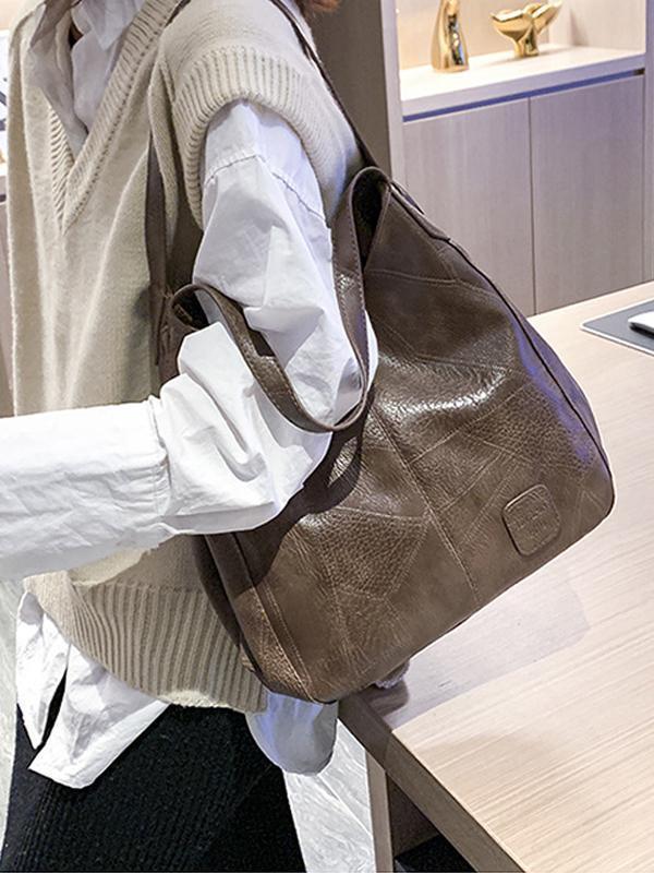 Dámská velkokapacitní taška přes rameno z měkké retro kůže