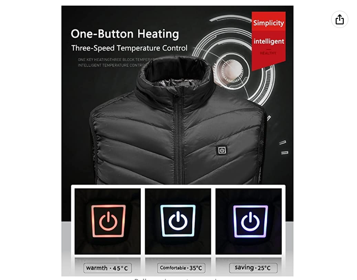 Vesta se zimním vyhříváním, nastavitelná a pratelná