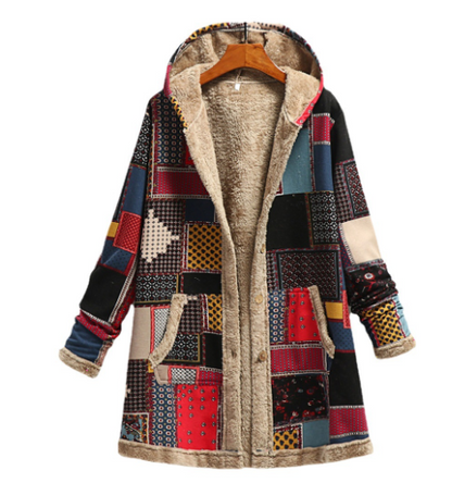 Dámská vlněná fleecová bunda zimní Retro 2022 pro udržení tepla