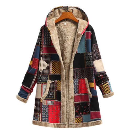 Dámská vlněná fleecová bunda zimní Retro 2022 pro udržení tepla