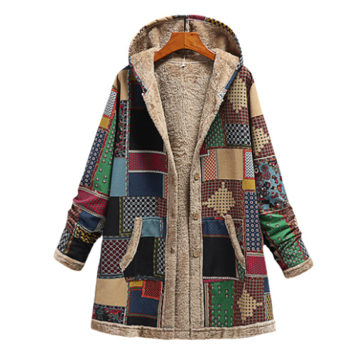 Dámská vlněná fleecová bunda zimní Retro 2022 pro udržení tepla