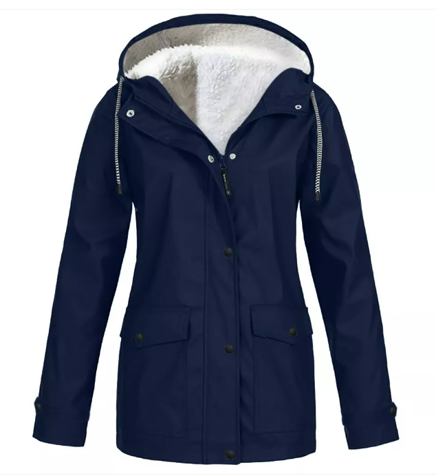 fleecovou větruodolnou bundou s kapucí