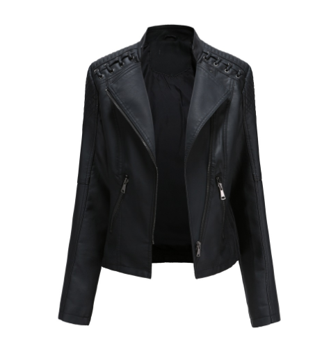 podzim zima bunda z PU umělé kůže dámská bunda s dlouhým rukávem