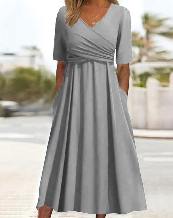 Lina - Crossover šaty s krátkým rukávem