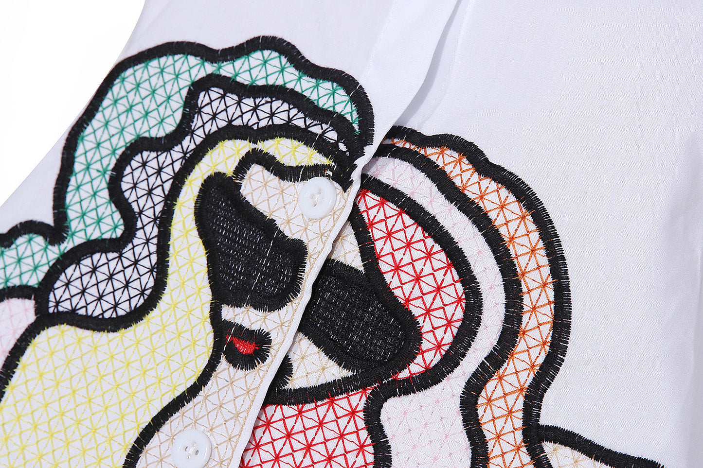 Podzimní nový styl - vyšívaná košile s potiskem