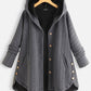 Vintage pevné ležérní topy kabát s dlouhým rukávem a kapucí