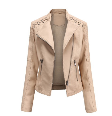 podzim zima bunda z PU umělé kůže dámská bunda s dlouhým rukávem