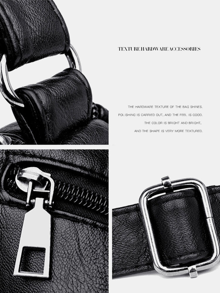 Dámská taška přes rameno z PU kůže s více kapsami proti krádeži