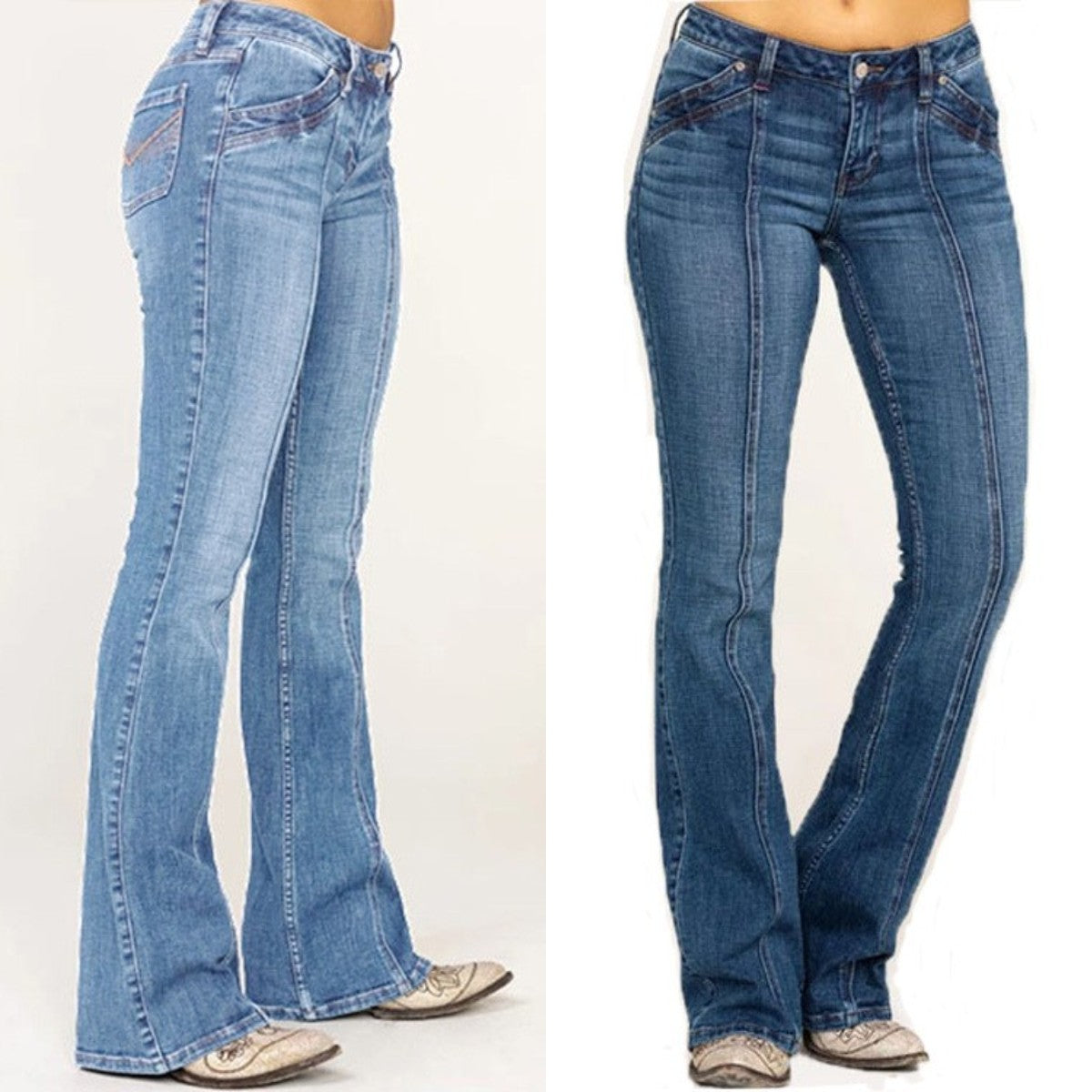 Vintage Slim Fit seprané rozšířené džíny