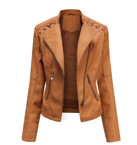 podzim zima bunda z PU umělé kůže dámská bunda s dlouhým rukávem