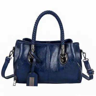 Vintage voskovaná a olejovaná bostonská kožená trojitá taška přes rameno