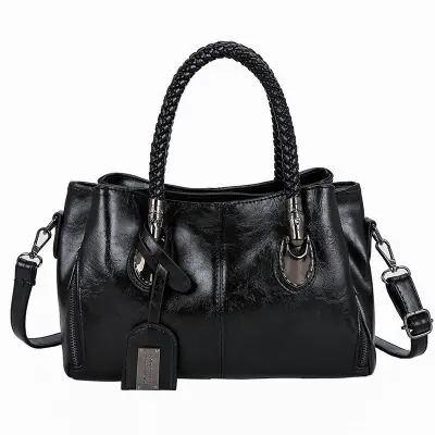 Vintage voskovaná a olejovaná bostonská kožená trojitá taška přes rameno