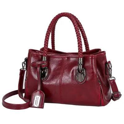 Vintage voskovaná a olejovaná bostonská kožená trojitá taška přes rameno